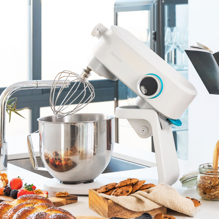 Mixer cu bol din inox Cecotec TwistFusion 4000 Luxury White, 800 W, Bol 5.2 L inox, 8 Viteze,afisaj digital, timer, accesorii incluse [4]