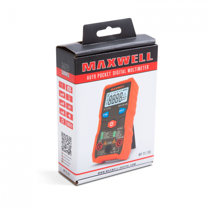 Multimetru detectie automata, stocare date, ampermetru, ohmetru, capacitate, frecventa, display mare - Maxwell [2]