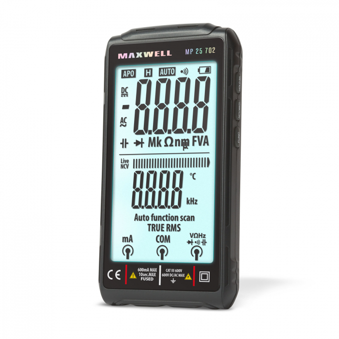 Multimetru automat multifunctional tip telefon "FullScreen" - 4,2" - cu acumulator - Type-C [1]