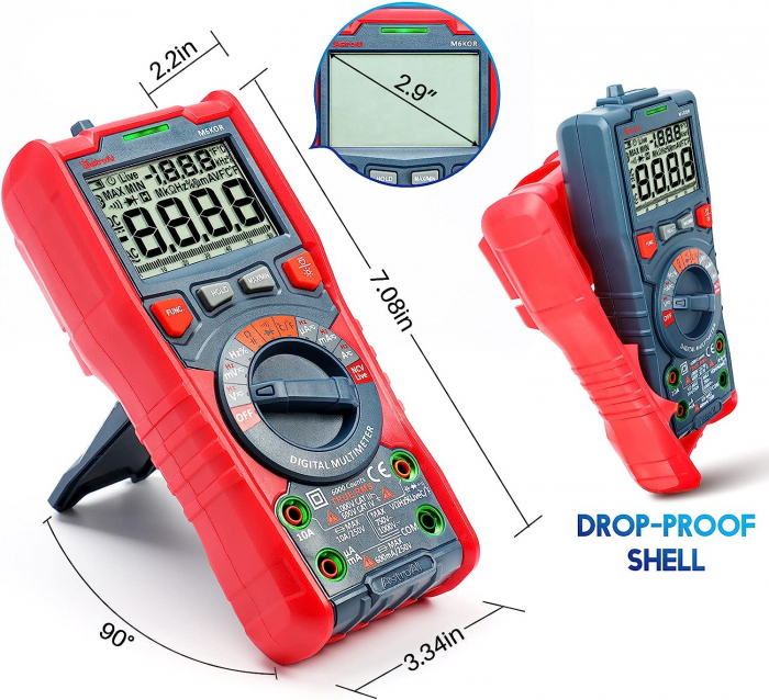 Multimetru digital AstroAI M6KOR, TRMS 6000, test automat AC/ DC, rezistenta, capacitate, temperatura, dioda, NCV [7]