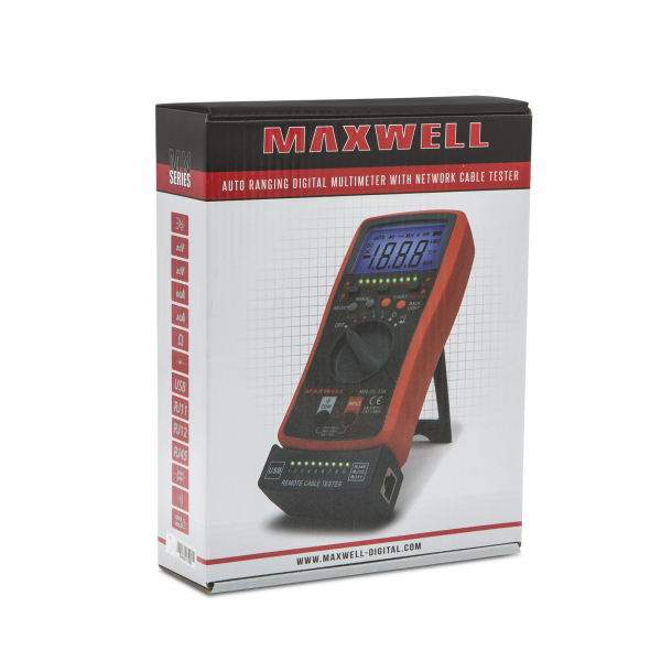 Multimetru digital automat Maxwell, cu tester cablu, USB, RJ11, RJ12, RJ45 [6]
