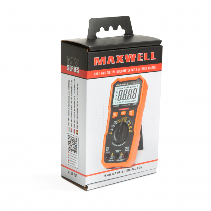 Multimetru digital Maxwell MX 25222, tester baterie, dioda, tranzistor, frecventa, beep + functie lumina de lucru [2]