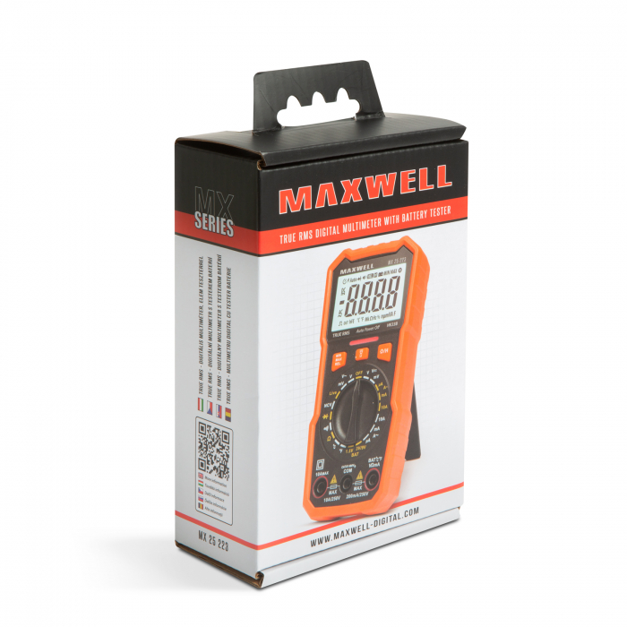 Multimetru digital Maxwell MX 25223, tester baterie, temperatura, frecventa, iluminare + functie lumina de lucru [2]