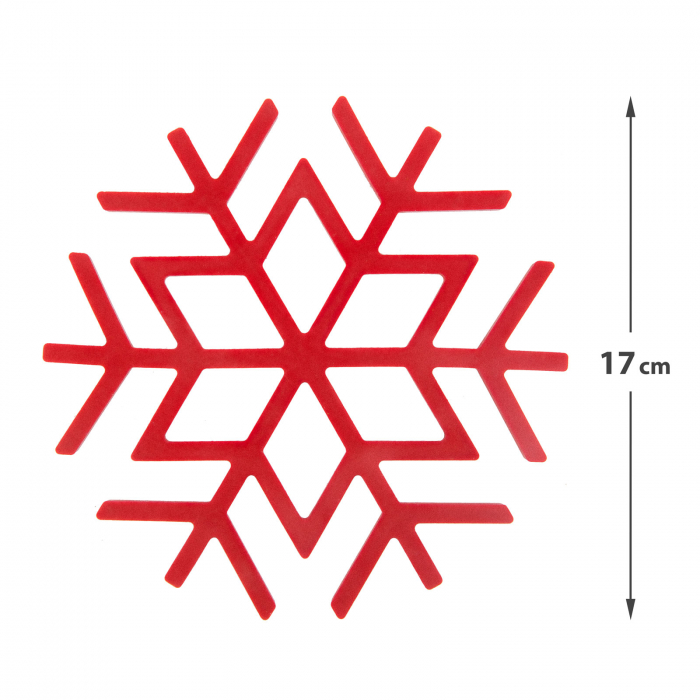 Napron din silicon pentru Craciun - fulg de nea - roșu - 17 cm [2]