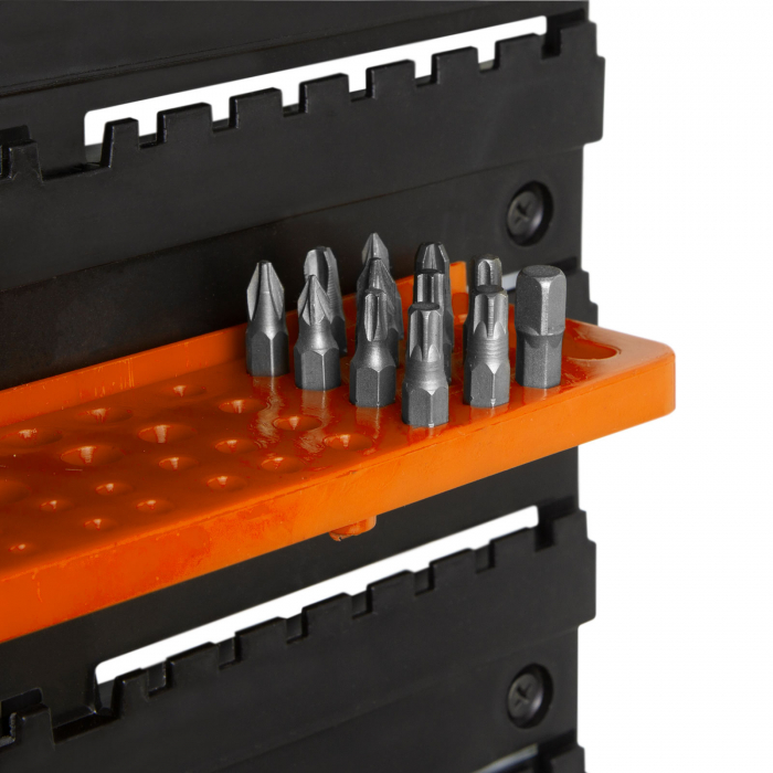 Organizator de perete, suport pentru scule - 2 plăci - 475 x 272 x 115 mm, culoare portocaliu [3]