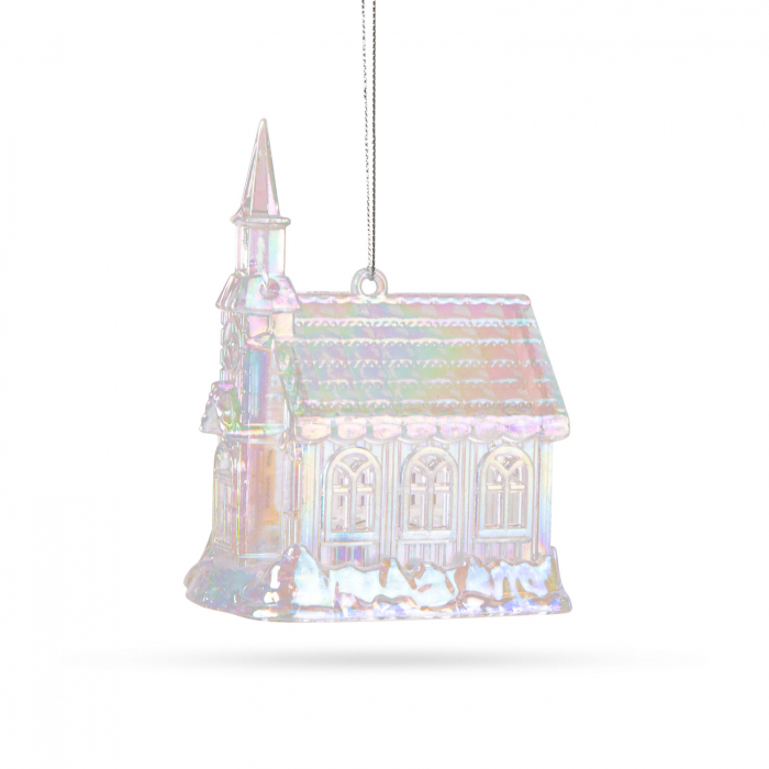 Ornament de Crăciun - biserică - acrilic - 75 x 100 x 60 mm [2]