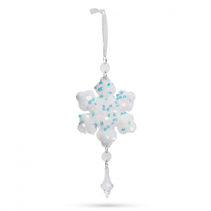 Ornament pentru bradul de Crăciun - stea- irizat, acrilic - cu agățătoare - 2 forme: fulg și stea [5]