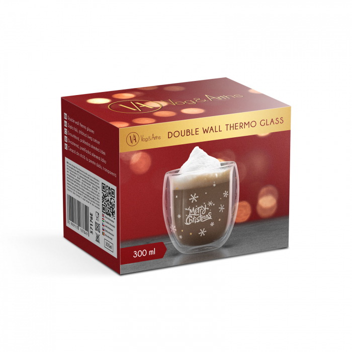 Pahar cu pereți dubli - 300 ml - motive de Crăciun [2]