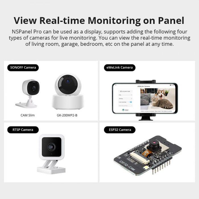 Panou Sonoff NSPanel Pro, Smart, Wifi, hub Zigbee 3.0, termostat, control aplicatie, interfon - Alb [7]