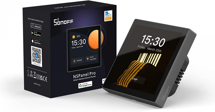 Panou Sonoff NSPanel Pro, Smart, Wifi, hub Zigbee 3.0, termostat, control aplicatie, interfon - Negru [3]