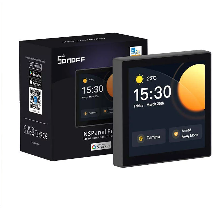 Panou Sonoff NSPanel Pro, Smart, Wifi, hub Zigbee 3.0, termostat, control aplicatie, interfon - Negru [2]