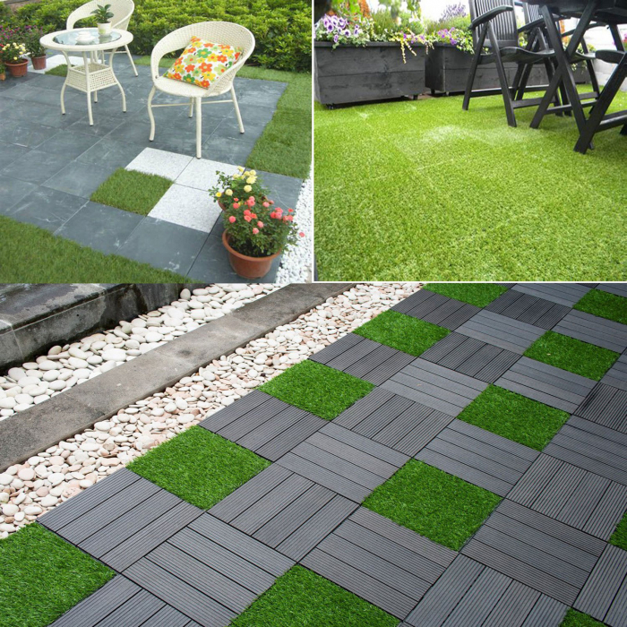Dale pentru pardoseală terasa din iarbă artificială - 30 x 30 cm - 11 buc/pachet [2]