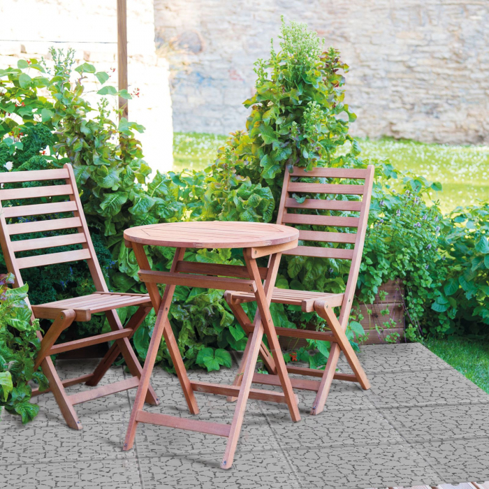 Paviment pentru gradină - model piatră - plastic - 29 x 29 cm - gri - 4 buc/pachet [3]