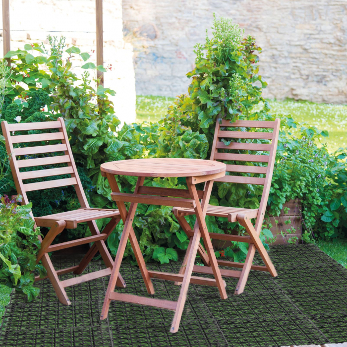 Set Paviment pentru gradină - plastic - negru - 29 x 29 x 1,5 cm - 4 buc/pachet [2]
