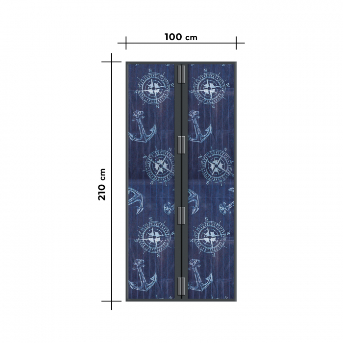 Perdea anti-tantari cu inchidere magnetica pentru usi - 100 x 210 cm model  „Ancoră” [3]