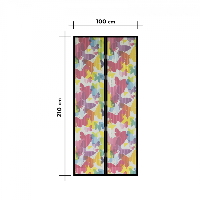 Perdea anti-tantari pt. usi cu inchidere magnetica- 100 x 210 cm „Fluturi colorati” [3]