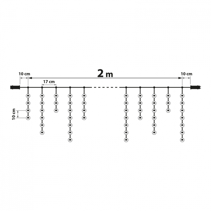Perdea luminoasă de Craciun - 100 LEDuri - alb rece - IP44 - lungime 2,2 m - 8 programe [5]