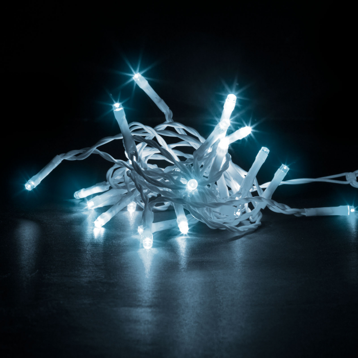 Perdea luminoasă de Craciun - 100 LEDuri - alb rece - IP44 - lungime 2,2 m - 8 programe [3]