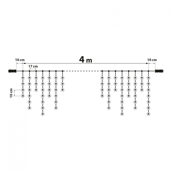 Perdea luminoasă - 200 LEDuri - alb cald - IP44 - 4,2 m lungime - 8 programe [5]