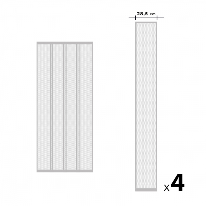 Perdea pt. usa din plasa anti-tantari, 4 benzi, max. 100 x 220 cm, alb [2]