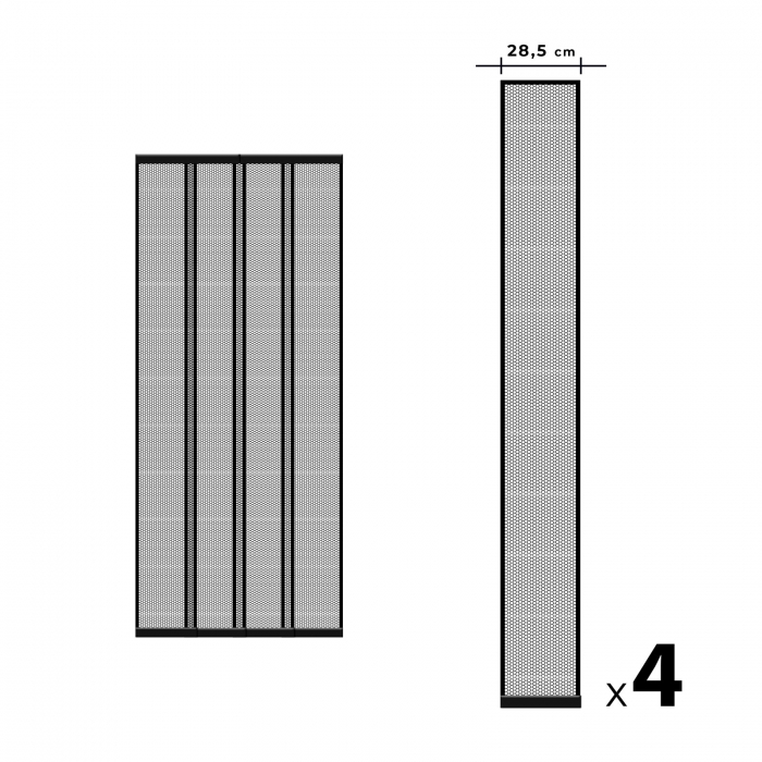 Perdea pt. usa din plasa anti-tantari, 4 benzi, max. 100 x 220 cm, negru [2]