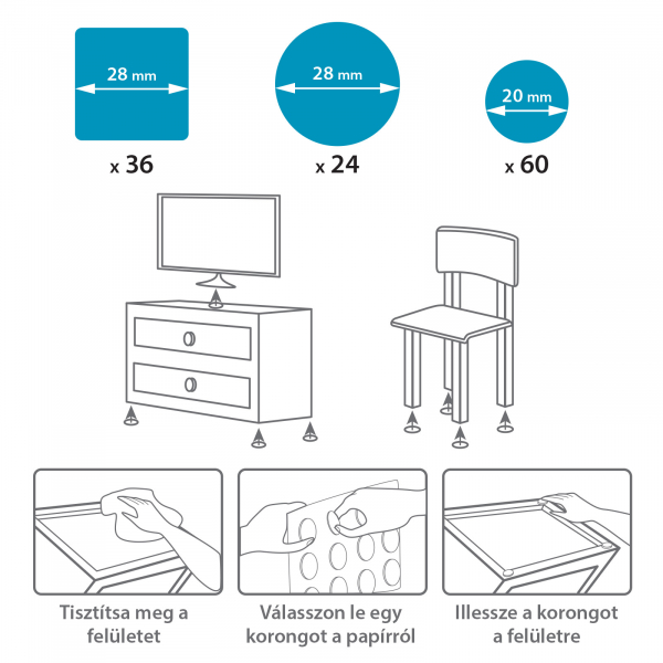 Set pernite de protectie antiglisante pentru mobilier – 120 bucati [3]