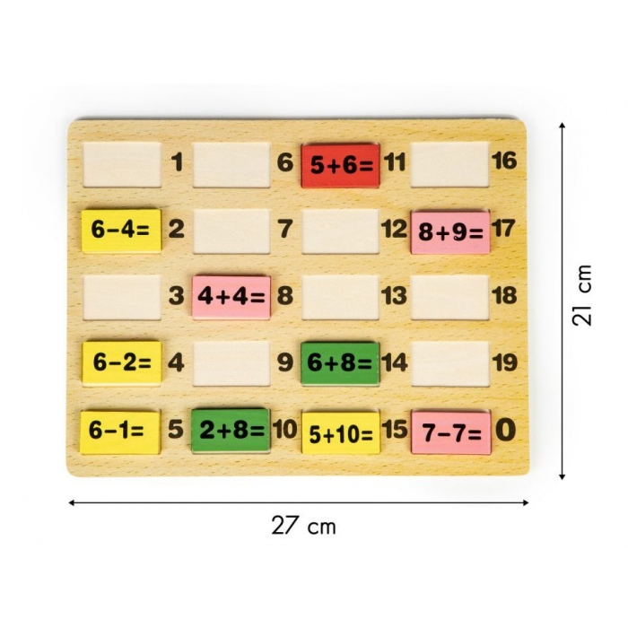 Piese tip domino cu calcule matematice si tabla Ecotoys MB386 [6]