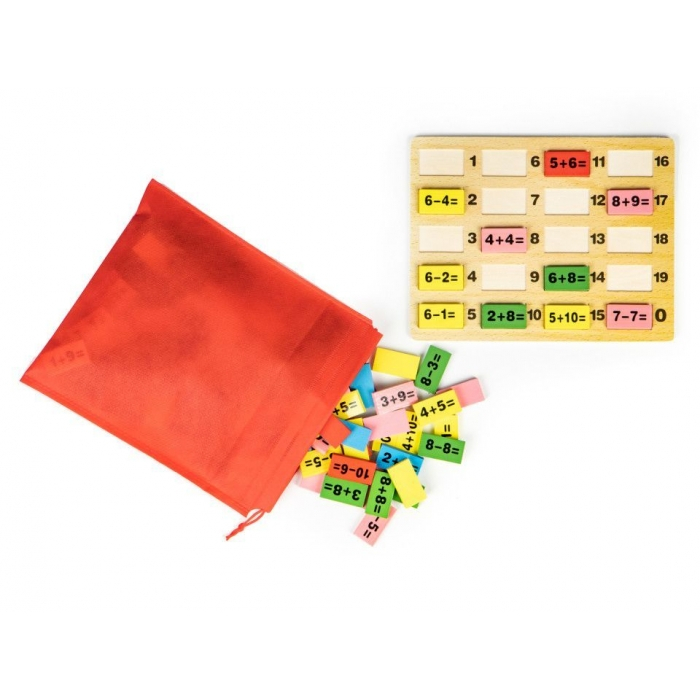Piese tip domino cu calcule matematice si tabla Ecotoys MB386 [2]