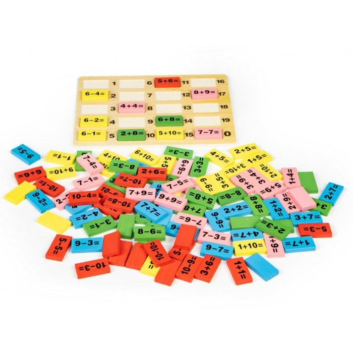 Piese tip domino cu calcule matematice si tabla Ecotoys MB386 [1]