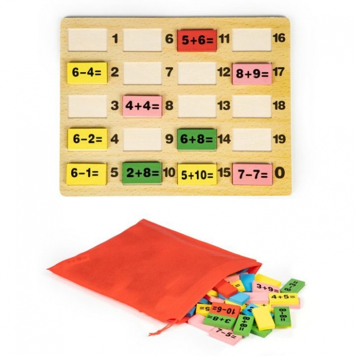 Piese tip domino cu calcule matematice si tabla Ecotoys MB386 [5]