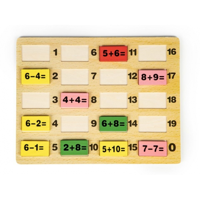 Piese tip domino cu calcule matematice si tabla Ecotoys MB386 [4]
