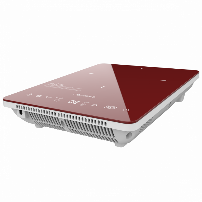 Plita cu inductie Cecotec Full Crystal Scarlet, 2000W, Touch control, 2000W, cu ecran digital, control tactil, 10 niveluri, Rosu [1]