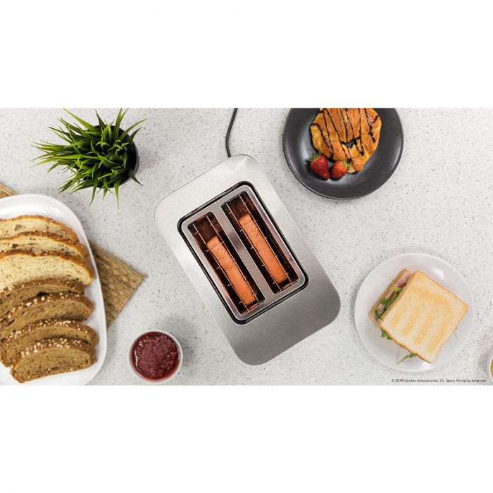 Prajitor de paine Cecotec YummyToast Double, 850 W, Inox, Indicator cu luminare LED [7]