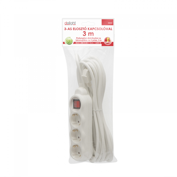 Delight - Prelungitor 3 prize, cu întrerupător, 3 m [2]