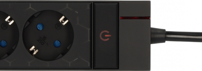 Prelungitor Brennenstuhl Gaming GSL 05 USB, 5 prize, 2 USB, 2.4A, Iluminare LED, 1,5m Buton On Off, Incarcare rapida [6]