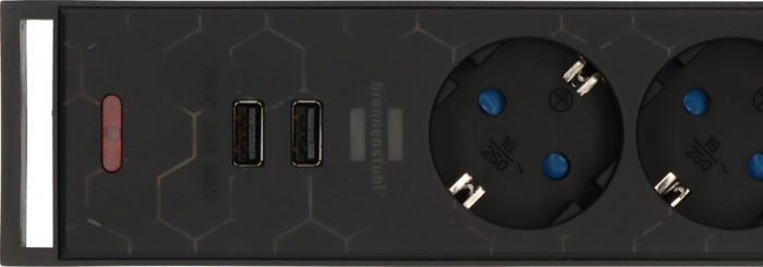 Prelungitor Brennenstuhl Gaming GSL 05 USB, 5 prize, 2 USB, 2.4A, Iluminare LED, 1,5m Buton On Off, Incarcare rapida [5]