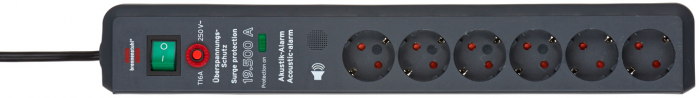 Prelungitor Brennenstuhl Secure-Tec 6 prize, Protectie supratensiune, Intrerupator, 3m [3]
