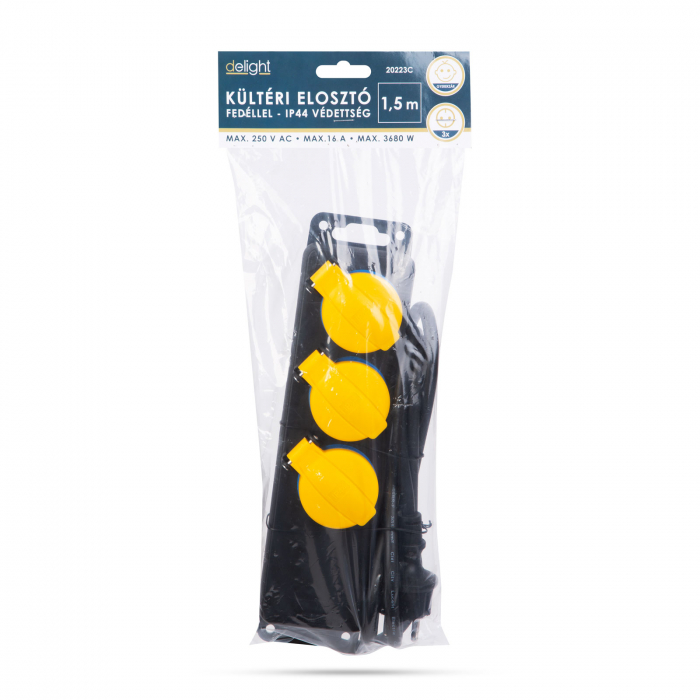 Prelungitor pentru exterior cu capac - 1,5 m - 3 x 230V - 3 x 1,5 mm2 - IP44 [2]