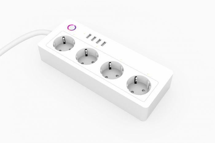 Prelungitor Smart A26, Wifi, 16A, 4 Prize Individuale, 4 USB Tuya, Alexa, Google Assistant [3]