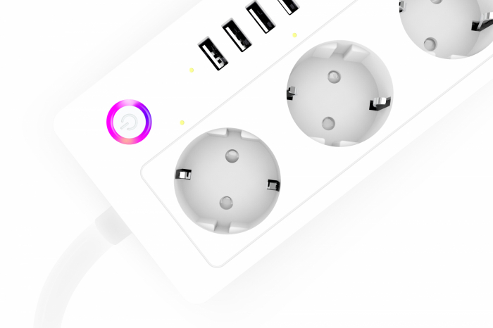 Prelungitor Smart A26, Wifi, 16A, 4 Prize Individuale, 4 USB Tuya, Alexa, Google Assistant [6]