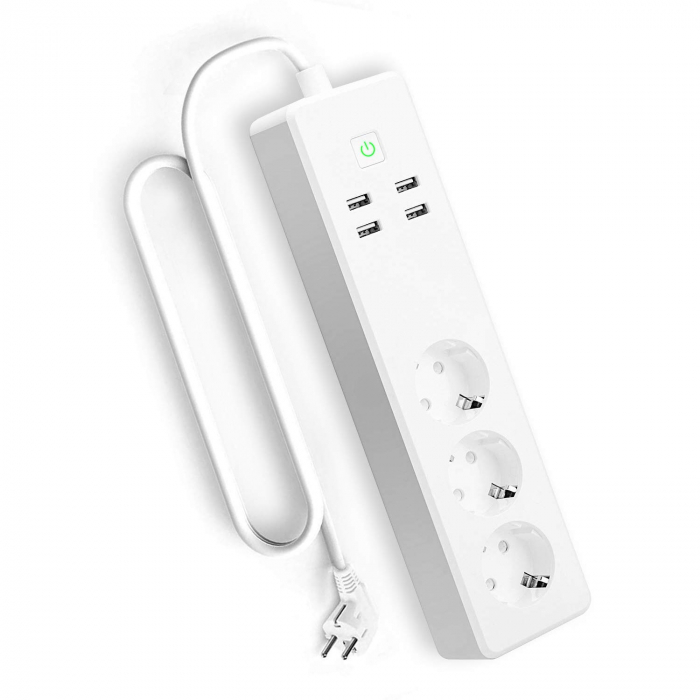 Prelungitor smart WiFi Meross MSS425F , 3 Prize, 4 x USB, Cablu 1.8m, Alexa, Google Assistant [2]