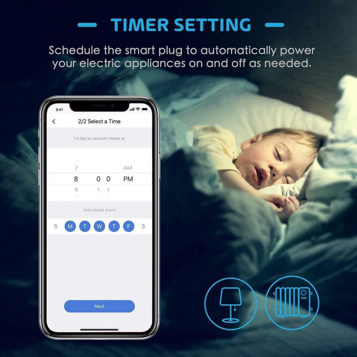 Prelungitor smart WiFi Meross MSS425F, 4 Prize, 4 x USB, Cablu 1.8m, Alexa, Google Assistant [7]