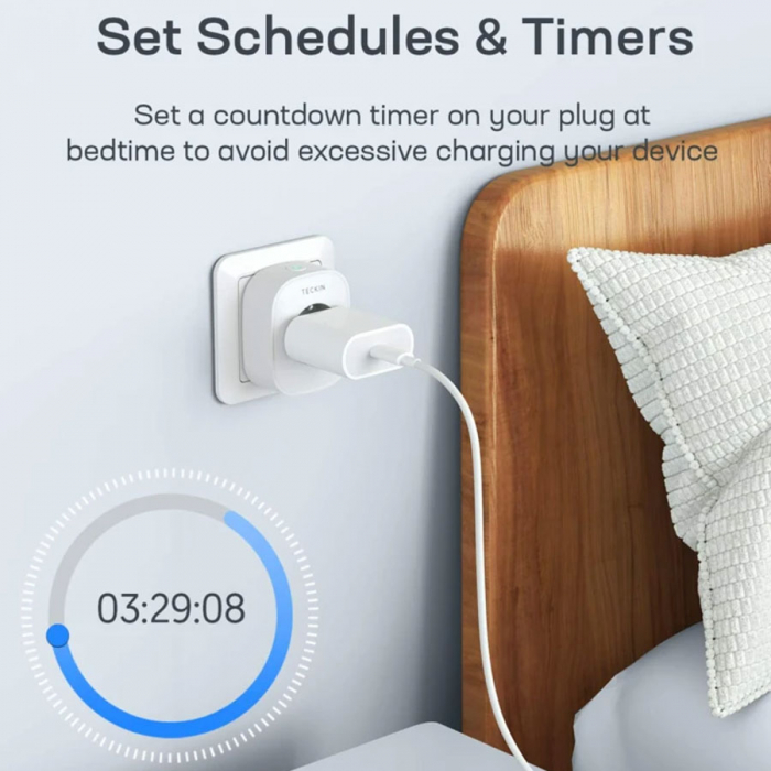 Priza inteligenta WiFi Teckin SP22, 10A, Monitorizare consum energie, SmartLife, Alexa si Google Assistant [3]