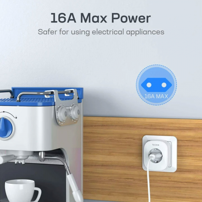 Priza inteligenta WiFi Teckin SP22, 10A, Monitorizare consum energie, SmartLife, Alexa si Google Assistant [4]