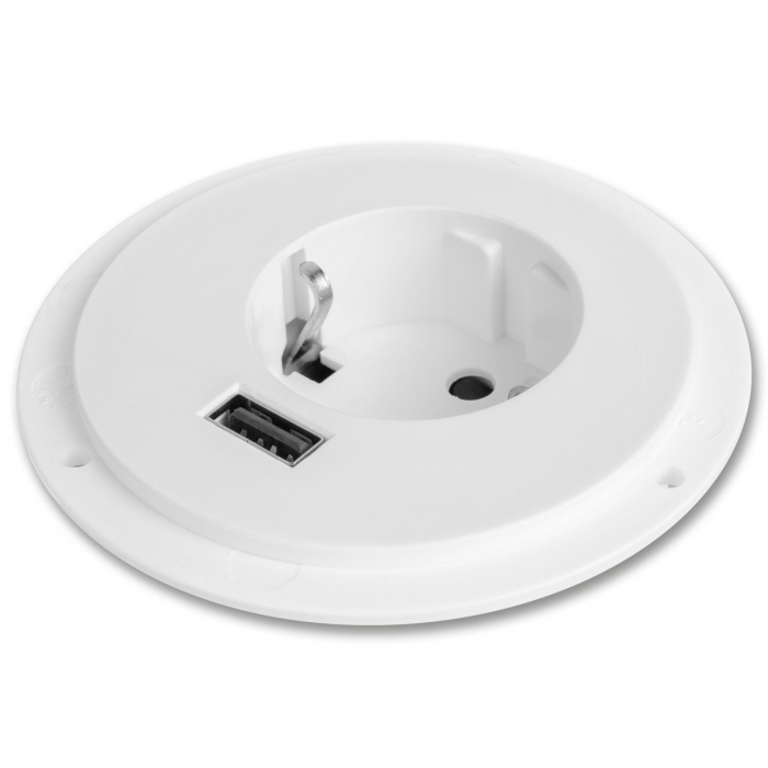 Priza flip up incastrabila cu USB, pentru birou si uz casnic, 230 V, 16 A, 3600W [2]