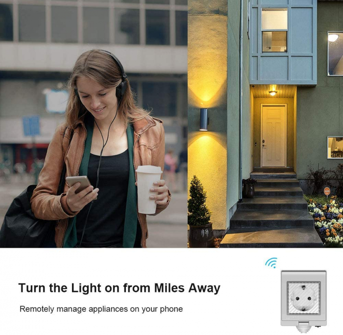 Priza Smart Sonoff S55 pentru exterior rezistenta la apa, Control din Smartphone [3]