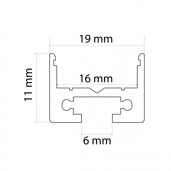 Profil aluminiu  benzi LED, 19x11 mm, 1m [3]