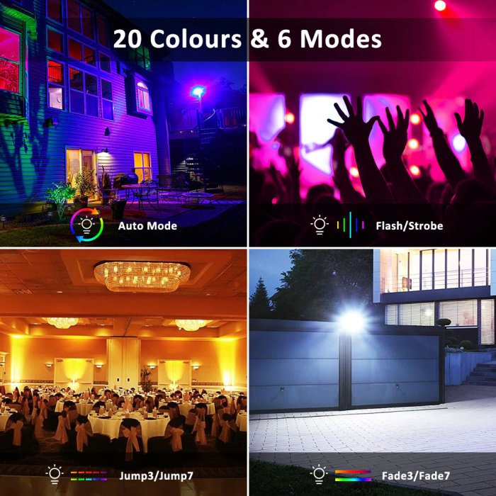 Proiectoare de podea LED RGB Novostella, Telecomanda , 100W, Exterior IP66 waterproof [3]