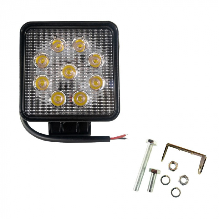 Proiector Led Auto Off Road forma patrata - 27W - 9 Led SMD [2]