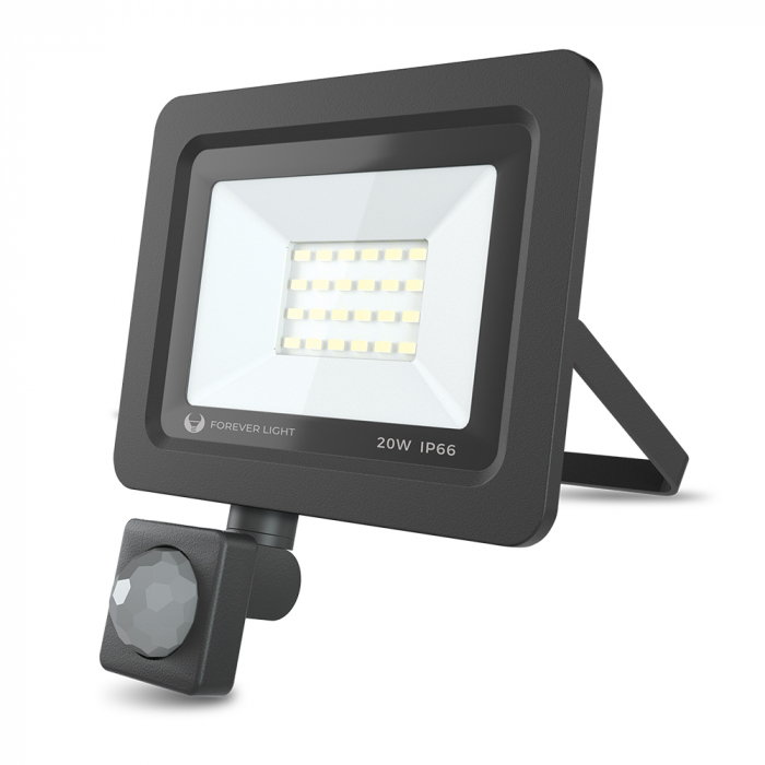 Proiector LED cu senzor de miscare PROXIM II 20W, 1600 lm, 24 Leduri, lumina alb neutru 4500K - Forever Light [2]